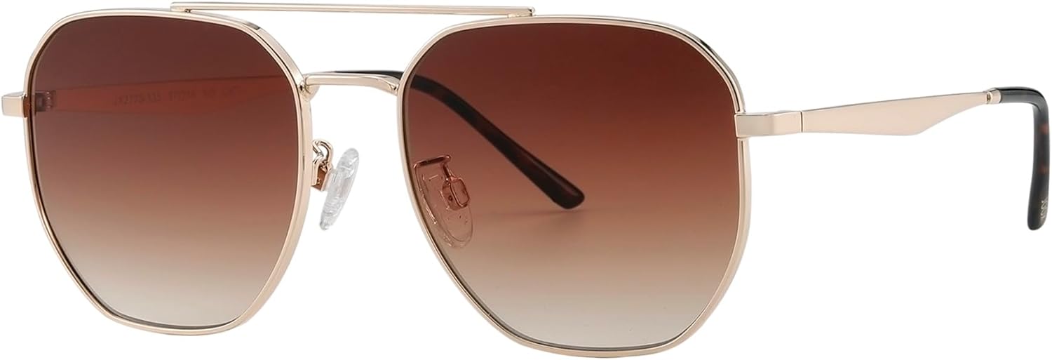 JOOX Retro Hexagon Aviator Sunglasses for Women Men Trendy Sun Glasses Square UV400 Protection Shades