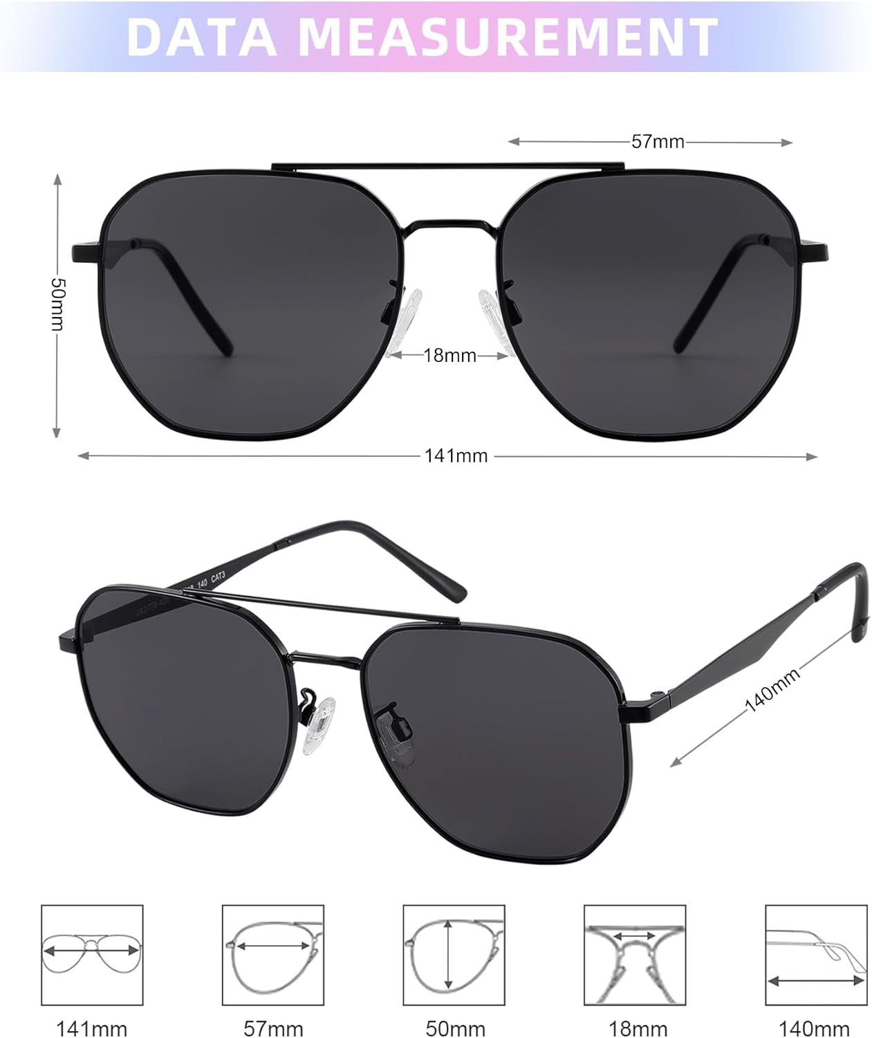 JOOX Retro Hexagon Aviator Sunglasses for Women Men Trendy Sun Glasses Square UV400 Protection Shades