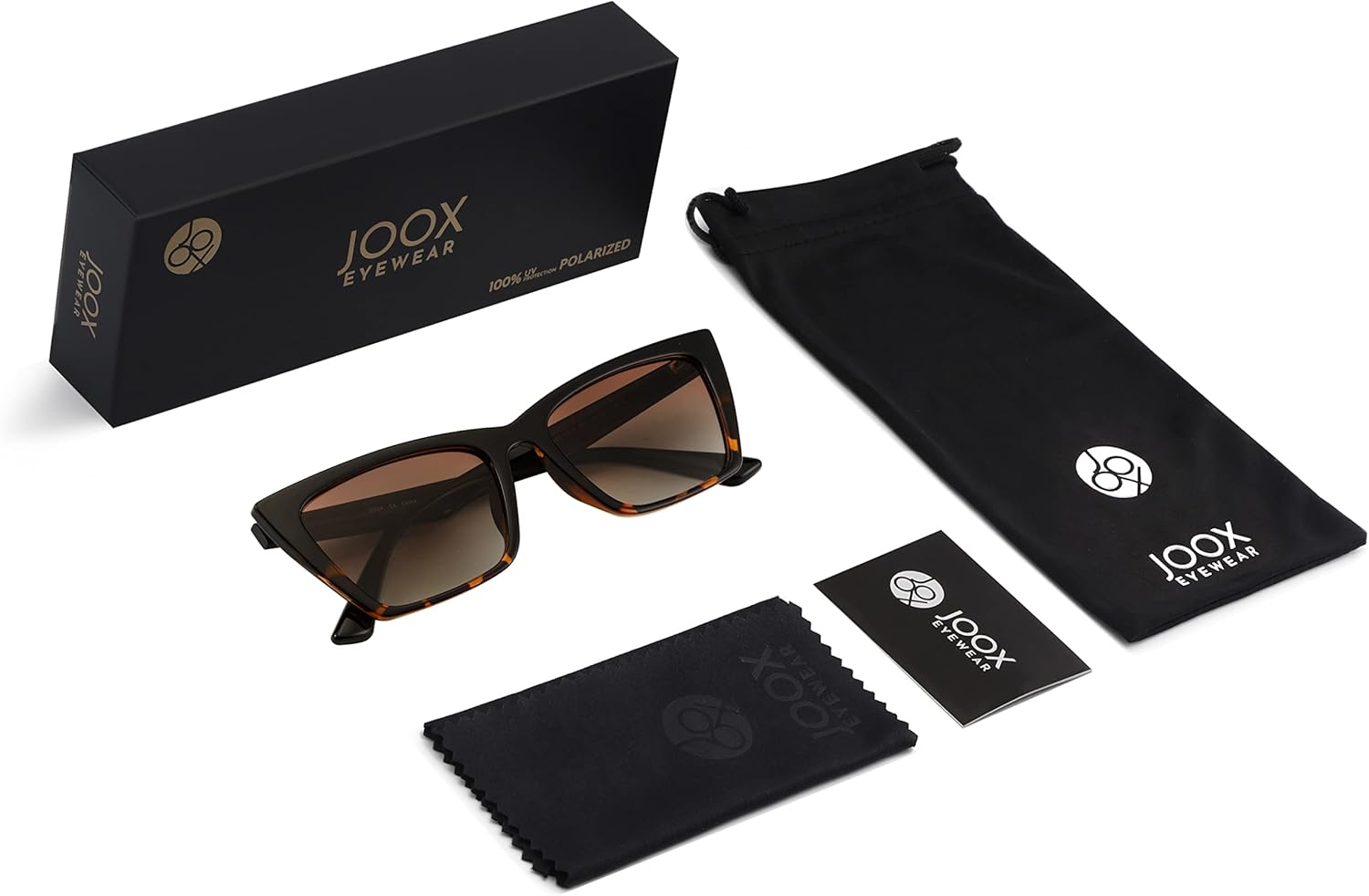 JOOX Polarized Classic Square Cat Eye Sunglasses for Women, Trendy shades with 100% UV protection