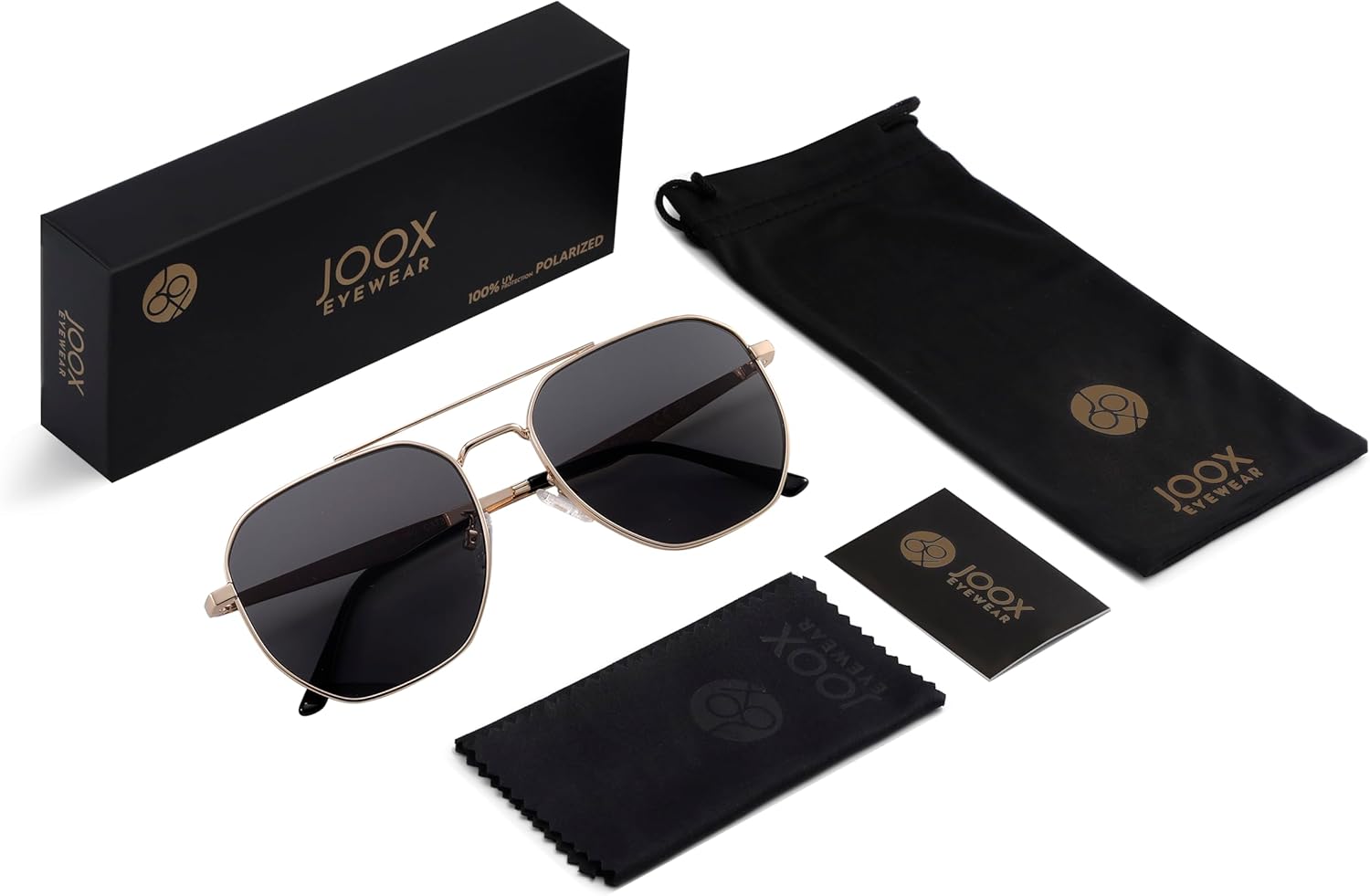 JOOX Retro Hexagon Aviator Sunglasses for Women Men Trendy Sun Glasses Square UV400 Protection Shades