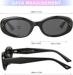 JOOX Retro Oval Sunglasses Women,Vintage Polarized Cat Eye Sun Glasses with UV400 Protection，Cute Round Shades 90s Beach