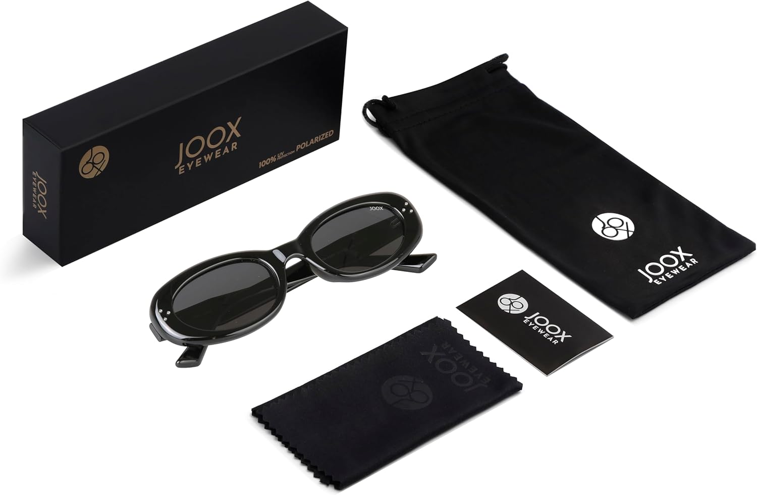 JOOX Retro Oval Sunglasses Women,Vintage Polarized Cat Eye Sun Glasses with UV400 Protection，Cute Round Shades 90s Beach