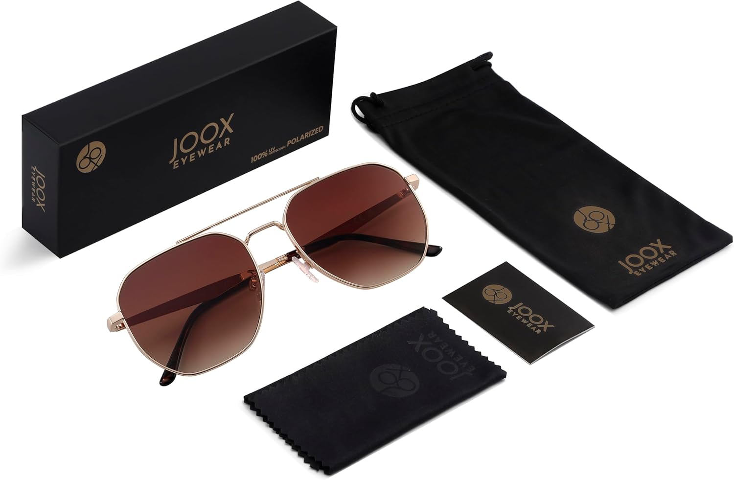 JOOX Retro Hexagon Aviator Sunglasses for Women Men Trendy Sun Glasses Square UV400 Protection Shades