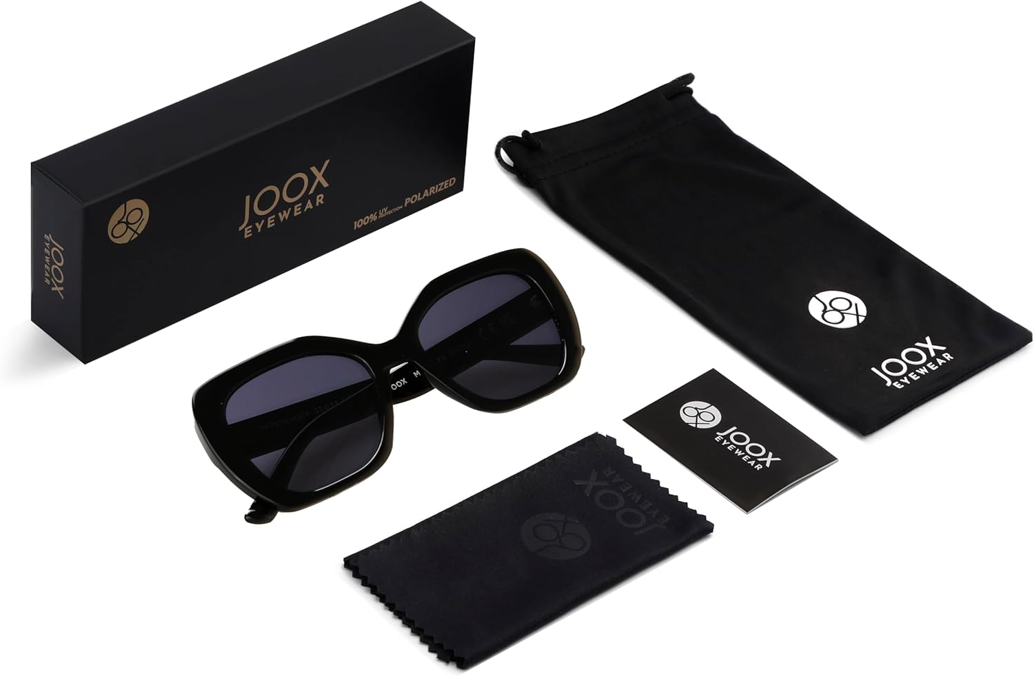 JOOX Oversized Square Sunglasses Women,Trendy Cat Eye Glasses with UV400 Protection