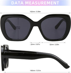 JOOX Oversized Square Sunglasses Women,Trendy Cat Eye Glasses with UV400 Protection