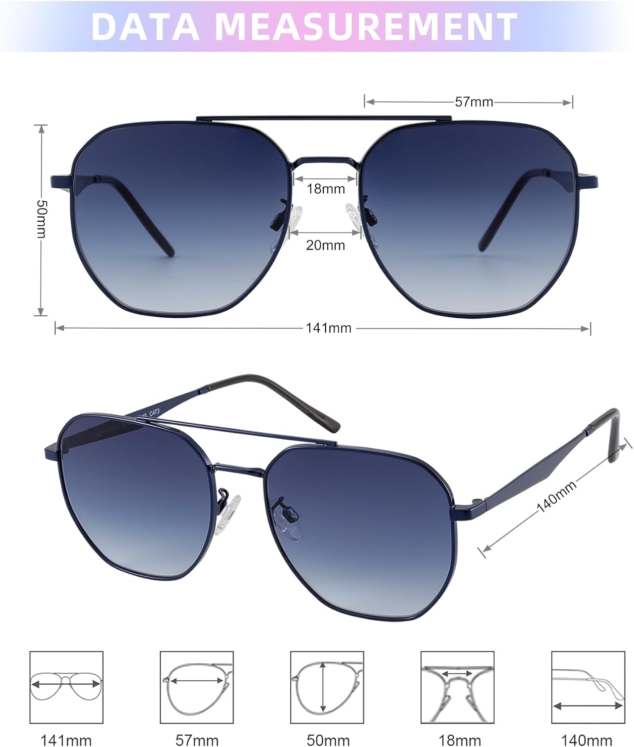 JOOX Retro Hexagon Aviator Sunglasses for Women Men Trendy Sun Glasses Square UV400 Protection Shades