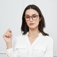 JOOX Reading Glasses for Women and Men, Square Blue Light Blocking Readers with Spring Hinge